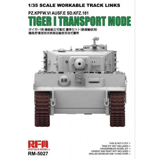Rye Field Model 5027 1/35 Workable Track Links for PzKPFW.VI Ausf.E SdKfz.181 Tiger I Transport Mode - Military Vehicles & Tanks