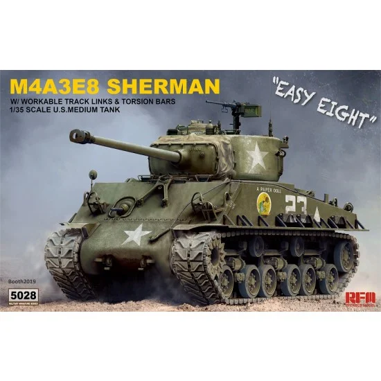 Rye Field Model 5028 1/35 M4A3E8 Sherman with Workable Track Links - Military Vehicles & Tanks