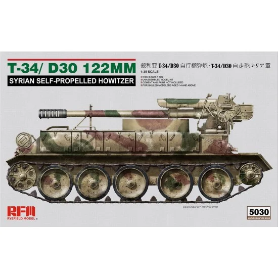 Rye Field Model 5030 1/35 Syrian Self-propelled Howitzer T-34/D30 122MM