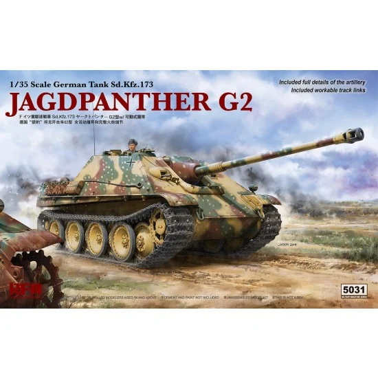 Rye Field Model 5031 1/35 Jagdpanther G2 w/Workable Track Links - Military Vehicles & Tanks