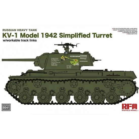 Rye Field Model 5041 1/35 Russian KV-1 Model 1942 Simplified Turret Heavy Tank w/Workable Track Links