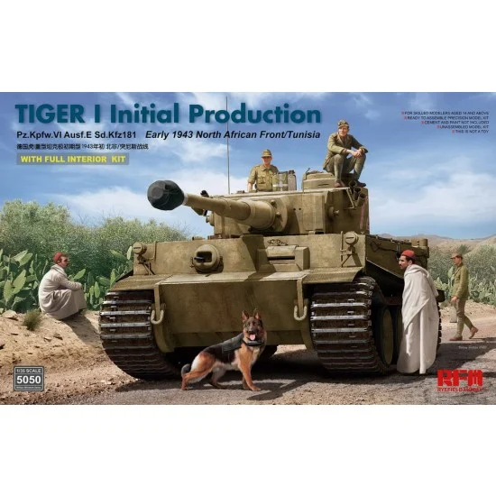 Rye Field Model 5050 1/35 Tiger I Initial Production Early 1943 North African Front/Tunisia w/Full Interior - Military Vehicles & Tanks
