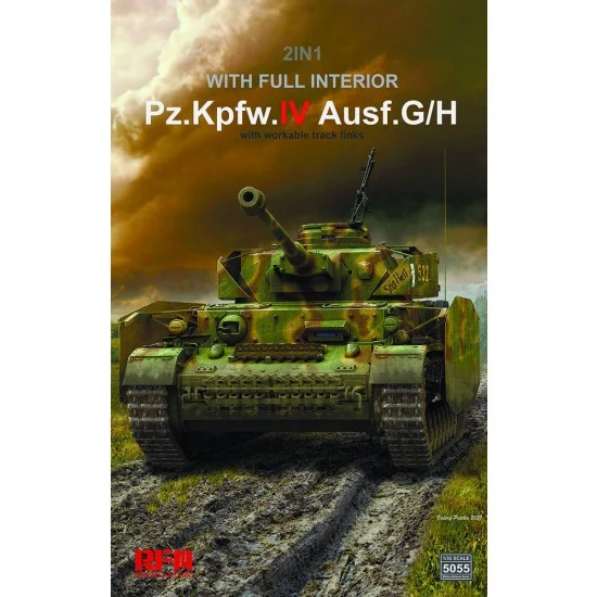 Rye Field Model 5055 1/35 PzKpfw.IV Ausf.G/H w/Full Interior & Workable Track Links [2in1] - Military Vehicles & Tanks