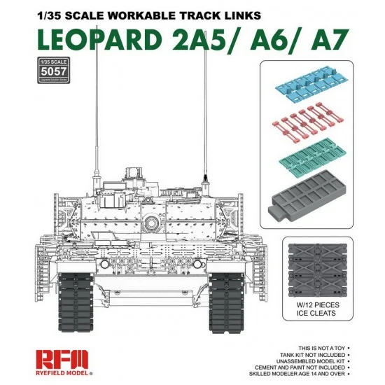 Rye Field Model 5057 1/35 Workable Track Links for LEOPARD 2A5/A6/A7 - Military Vehicles & Tanks