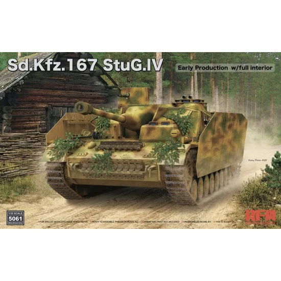 Rye Field Model 5061 1/35 SdKfz.167 StuG.IV Early w/Full Interior & Workable Track Links - Military Vehicles & Tanks