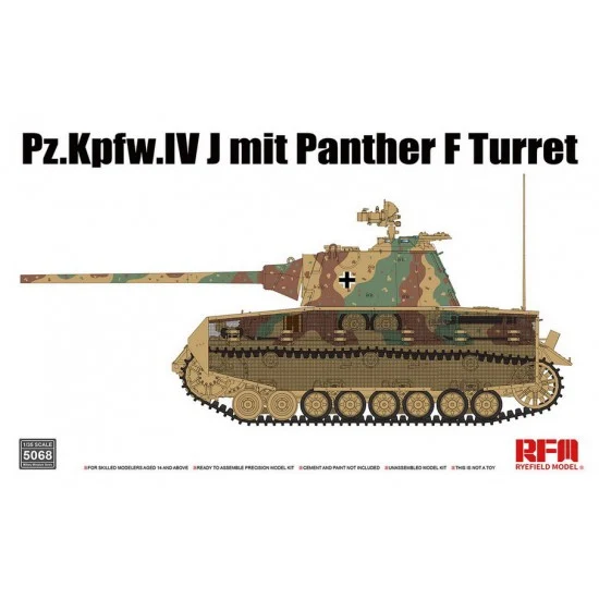 Rye Field Model 5068 1/35 PzKpfw.IV J mit Panther F Turret - Military Vehicles & Tanks