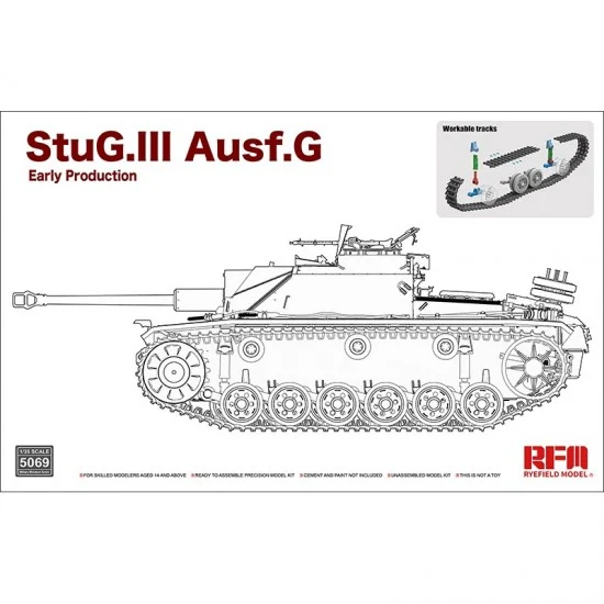 Rye Field Model 5069 1/35 StuG. III Ausf. G Early Production w/Workable Track Links - Military Vehicles & Tanks