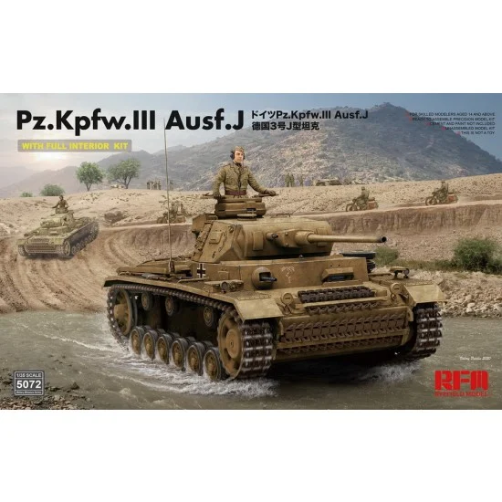 Rye Field Model 5072 1/35 PzKpfw. III Ausf. J w/Full Interior - Military Vehicles & Tanks