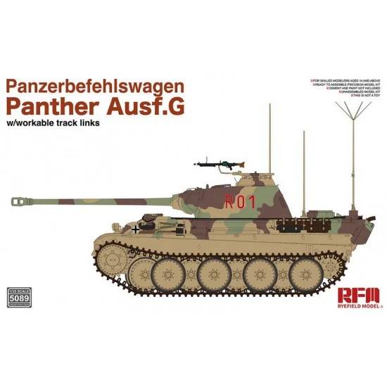 Rye Field Model 5089 1/35 Panther Ausf.G Panzerbefehlswagen - Military Vehicles & Tanks