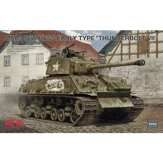 Rye Field Model 5092 1/35 M4A3 76W HVSS Early Type Thunderbolt VII - Military Vehicles & Tanks