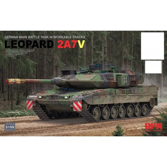 Rye Field Model 5109 1/35 German Leopard 2A7V Main Battle Tank with Workable Tracks - Military Vehicles & Tanks