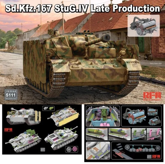 Rye Field Model 5111 1/35 SdKfz.167 Stug.IV Late with Engine and Workable Tracks - Military Vehicles & Tanks
