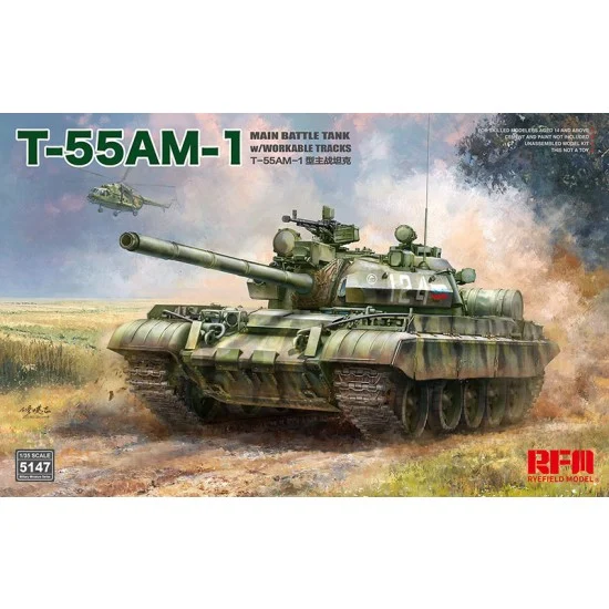 Rye Field Model 5147 1/35 T-55 AM-1 Main Battle Tank with Worlable Tracks