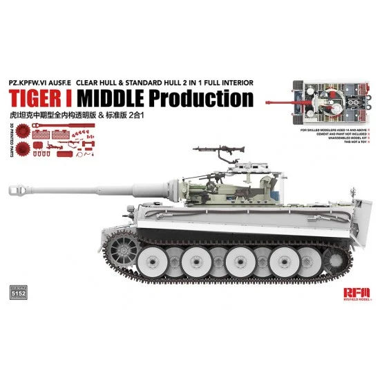 Rye Field Model 5152 1/35 Tiger I Mid-Production Heavy Tank