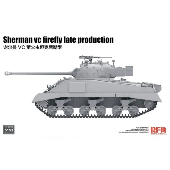 Rye Field Model 5153 1/35 Sherman VC Firefly Late with Workable Suspension and Tracks - Military Vehicles & Tanks