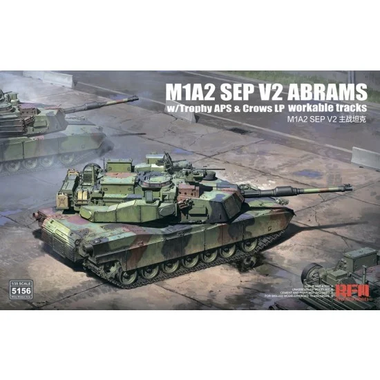 Rye Field Model 5156 1/35 M1A2 SEP V2 with Trophy APS and CROWS LP RWS, Workable Tracks - Military Vehicles & Tanks