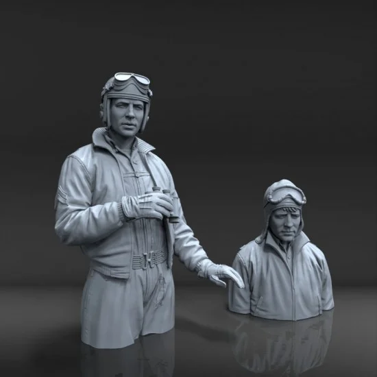 Royal Models RM1002 1/16 WWII US Tank Crew No. 1 (1 full figure & 1 bust) - Model Figures