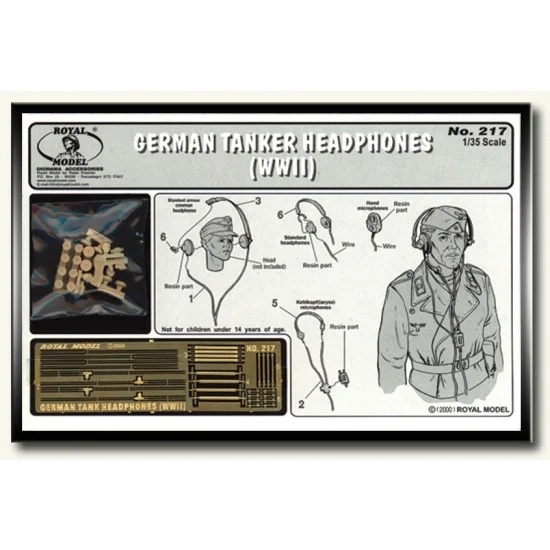 Royal Models RM217 1/35 WWII German Tanker Headphones / Microphones - Model Figures