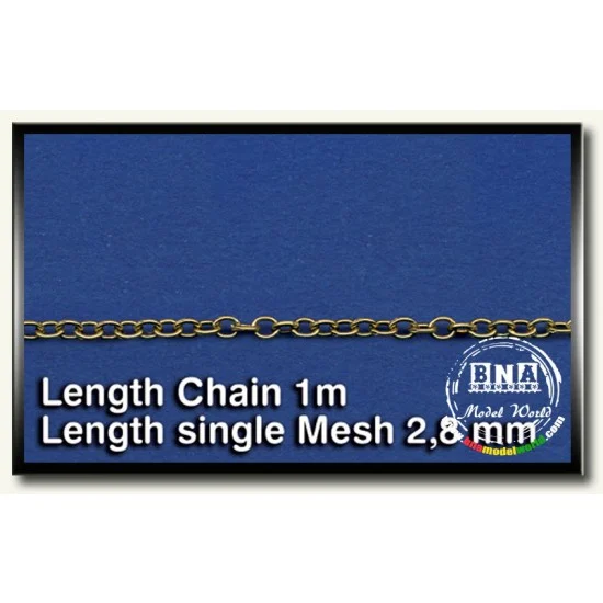 Royal Models RM519 Metal Chain (D) Length Single Mesh 2.8mm - Hobby Tools & Supplies