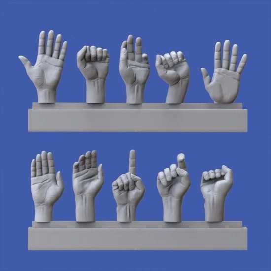 Royal Models RM964 1/16 Assorted Hands Set No. 3 - Model Figures