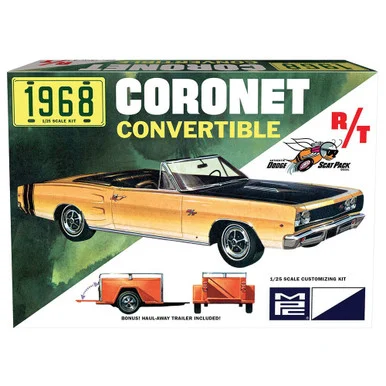 1968 Dodge Coronet Convertible w/Trailer 1/25 Kit - MPC Models