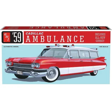 1959 Cadillac Ambulance w/Gurney 1/25 Kit AMT Models (AMT1395)