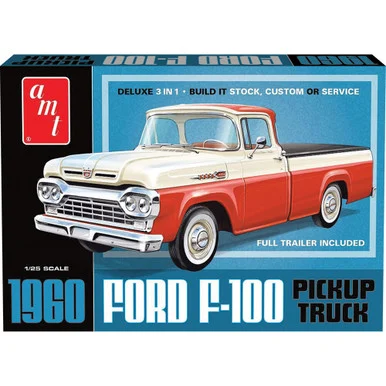 1960 Ford F-100 Pickup w/Trailer 1/25 Kit AMT Models (AMT1407)