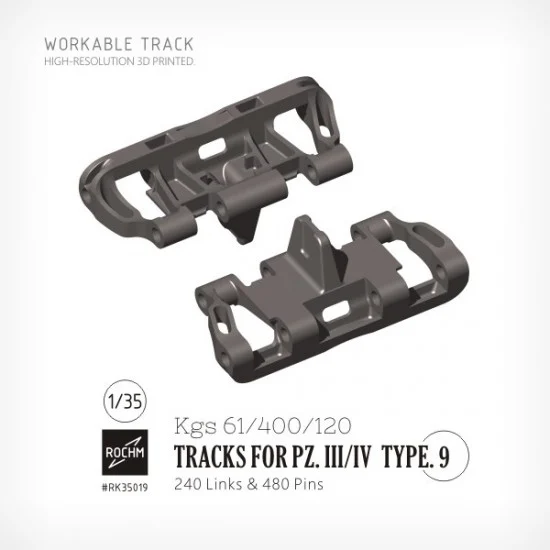 ROCHM RK35019 1/35 Kgs 61/400/120 Workable Tracks for Pz.III/IV Type.9 - Military Vehicles & Tanks