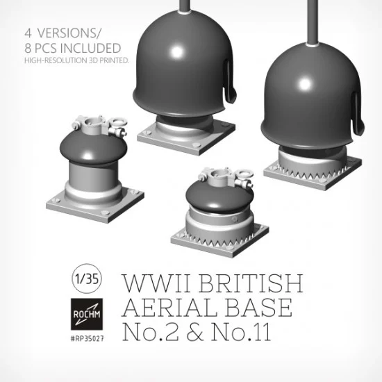 ROCHM RP35027 1/35 WWII British Aerial Base No.2 & No.11 (4 Versions/8pcs) - Military Vehicles & Tanks
