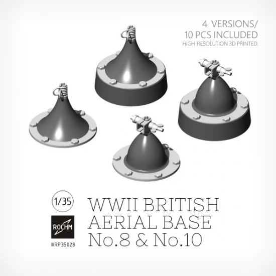 ROCHM RP35028 1/35 WWII British Aerial Base No.8 & No.10 (4 Versions/8pcs) - Military Vehicles & Tanks