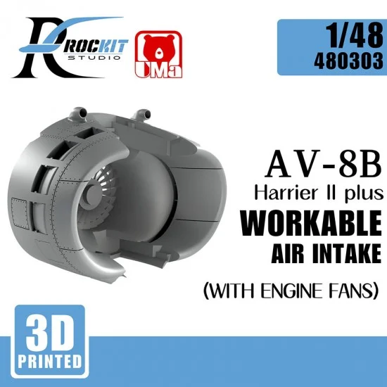 RocKit studio 480303 1/48 AV-8B Harrier II plus Workable Air Intake with Engine Fans for UMa kits