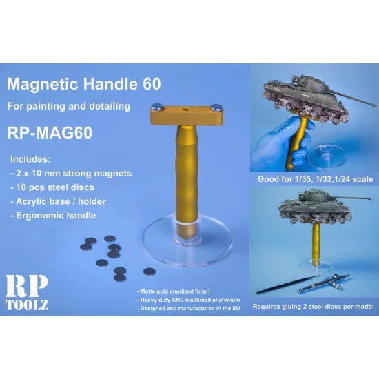 RP Toolz RP-MAG60 Magnetic Handle 60 w/Acrylic Basement for 1/35, 1/32, 1/24 Scale