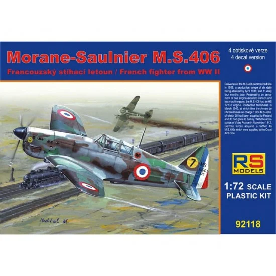 RS Models 92118 1/72 French Morane Saulnier MS.406 France 1940 - Model Planes