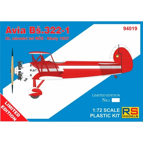RS Models 94019 1/72 Czechoslovak Avia Bs.322.1 [Limited Edition] - Model Planes