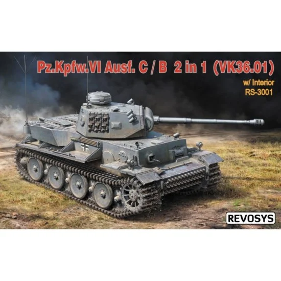 Revosys Hobby RS3001 1/35 German PzKpfw.VI Ausf.C/B (VK36.01) with Interior Detail Set (2 in 1 ) - Military Vehicles & Tanks