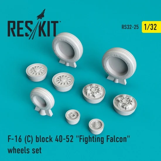 Reskit RS32-0025 1/32 F-16 C Block 40-52 Fighting Falcon Wheels set for Academy/Revell/Hasegawa/Tamiya