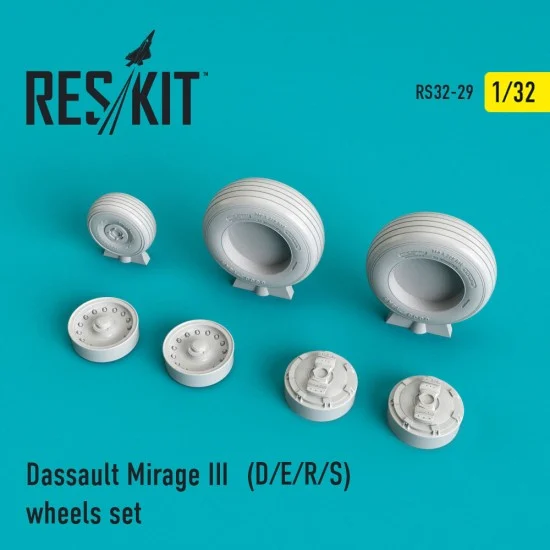 Reskit RS32-0029 1/32 Mirage III (D/E/R/S) Wheels set for Italeri/Revell kits