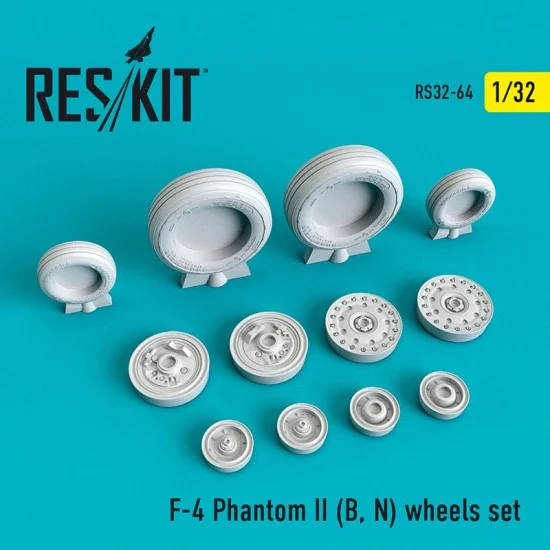 Reskit RS32-0064 1/32 McDonnell Douglas F-4 Phantom II B/N Phantom II Wheels set