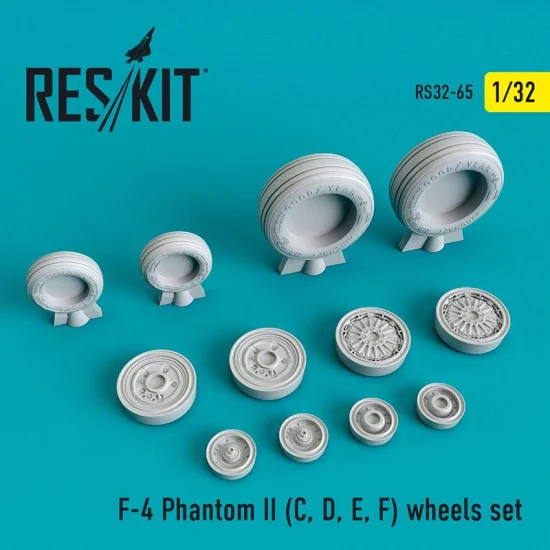 Reskit RS32-0065 1/32 McDonnell Douglas F-4 Phantom II C/D/E/F Phantom II Wheels set for Tamiya kits