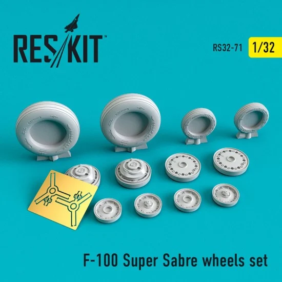 Reskit RS32-0071 1/32 F-100 Super Sabre Wheels set for Trumpeter kits