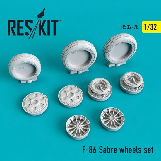 Reskit RS32-0078 1/32 North American F-86 Sabre Wheels set for Italeri/Hasegawa/Kitty Hawk kits