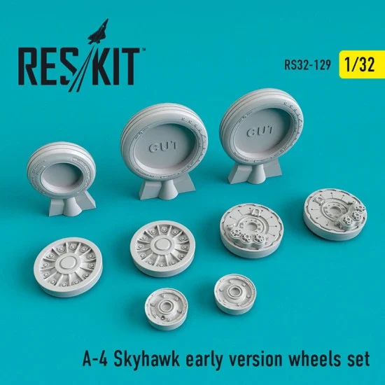 Reskit RS32-0129 1/32 Douglas A-4 Skyhawk Early Version Wheels set for Trumpeter/Hasegawa kits