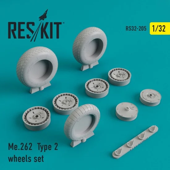 Reskit RS32-0205 1/32 Me.262 Type 2 Wheels set for Hasegawa/Revell/Trumpeter kits