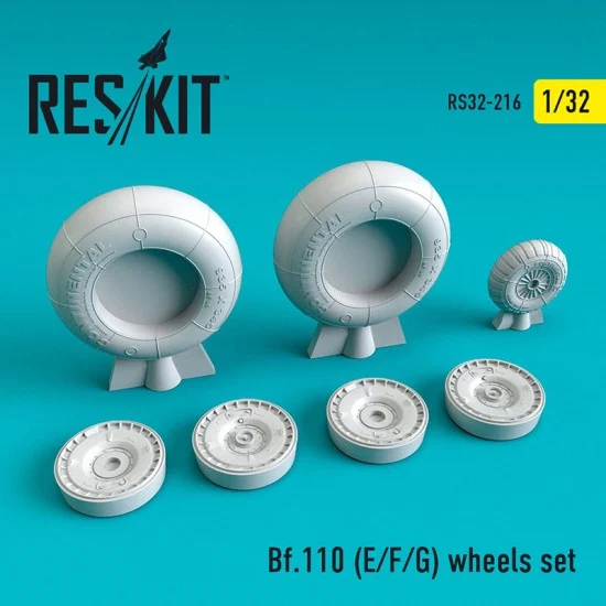 Reskit RS32-0216 1/32 Messerschmitt Bf.110 (E/F/G) Wheels set for Revell/Dragon kits