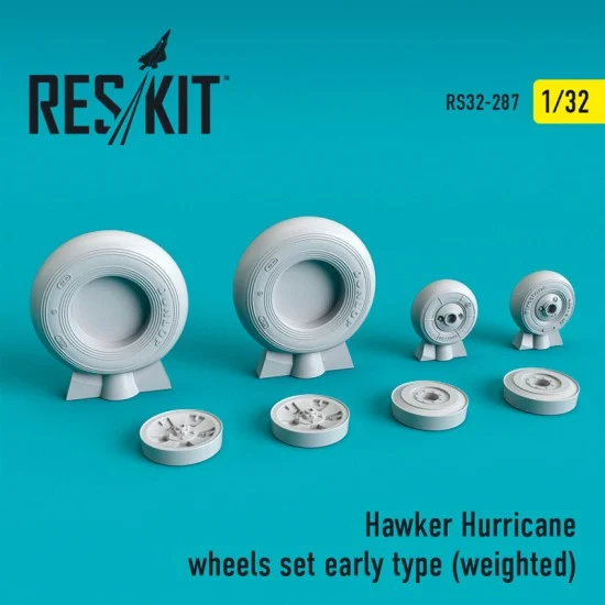 Reskit RS32-0287 1/32 Hawker Hurricane Wheels set Early type (weighted) for Revell/Monogram/Fly kits