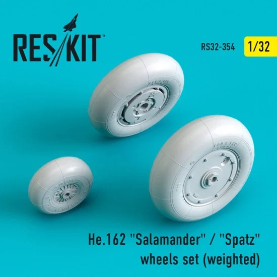 Reskit RS32-0354 1/32 Heinkel He 162 Salamander / Spatz Wheels set (weighted) for Revell kits
