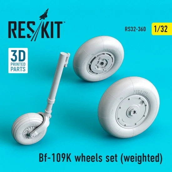Reskit RS32-0360 1/32 Messerschmitt Bf-109K Wheels set (weighted) for Trumpeter kits
