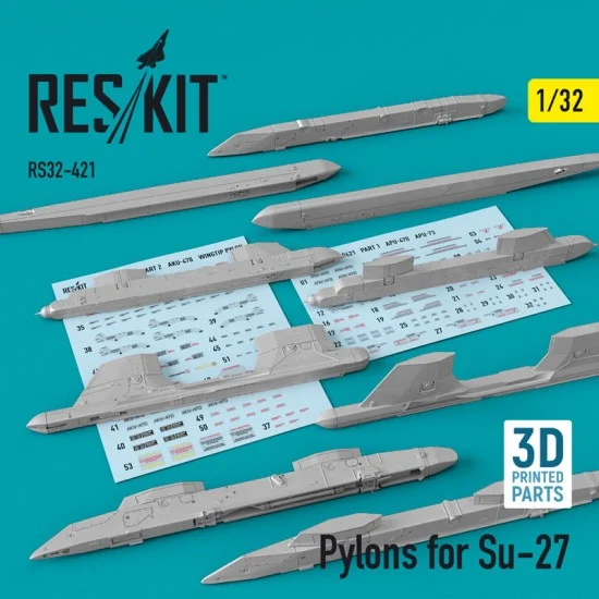 Reskit RS32-0421 1/32 Pylons for Sukhoi Su-27