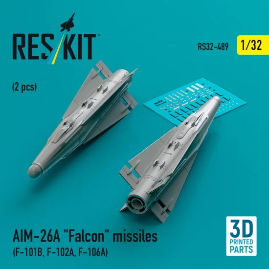 Reskit RS32-0489 1/32 AIM-26A Falcon Missiles (2pcs) for F-101B, F-102A, F-106A
