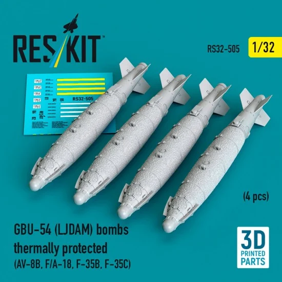 Reskit RS32-0505 1/32 GBU-54 (LJDAM) Bombs Thermally Protected (4pcs)